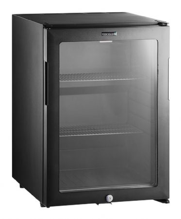 Réfrigérateur minibar 1 porte vitrée gris positif - Tefcold - TM44G-1