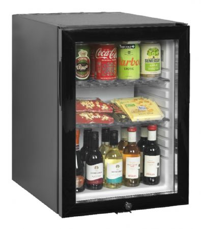 Réfrigérateur minibar à porte vitrée 1 porte vitrée noir 34 L +5 à +14 °C - Tefcold - TM45GC
