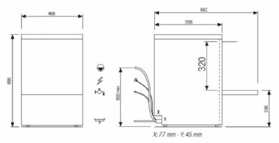 Lave-verres 8 L avec casier 400x400 et hauteur de passage 300