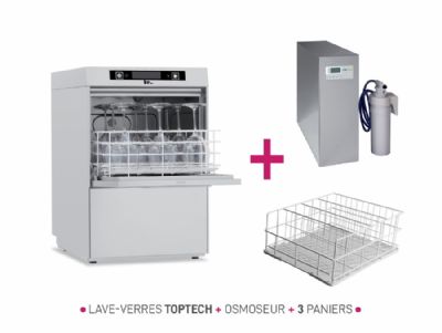 Lave verres équipé osmoseur WS140 et 3 paniers 400x400 mm Lave verres équipé osmoseur WS140 et 3 paniers 400x400 mm