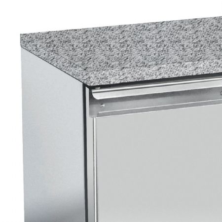 Table négative ventilée 3 portes pleines EN 600x400 mm avec top en granit - Diamond - TP3B/HG-R2