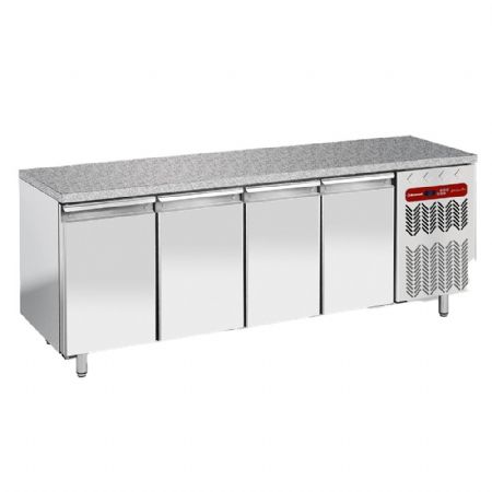 Tour réfrigéré pâtissier positif ventilé 4 portes avec granit 2550x800x880/900 mm - Diamond - TP4N/HG-R2