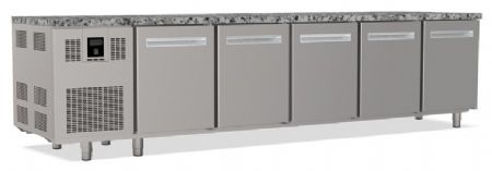 Tour réfrigéré positif professionnel avec granit 5 portes plage +2/+8 °C - Nosem - TP5PDG