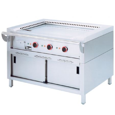Teppanyaki électrique sur armoire, 3 zones, 14,3 kW au total - Diamond - TPE3-15
