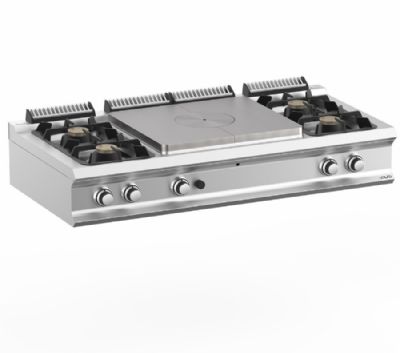 Cuisinire coup de feu gaz  poser 4 feux vifs - Profondeur 700mm