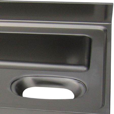 Table de Travail Inox préparation et lavage légumes murale avec dosseret 1800x700x880/900(+100) mm - Diamond - TPL1870D