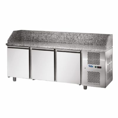 Meuble  pizza tropicalis avec dessus en granit 3 portes GN1/1 - 315L