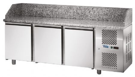 Meuble à pizzas professionnel dessus granit 3 portes positif - Sofraca - TPZ3
