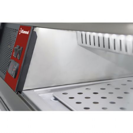 Vitrine réfrigérée pour sushi, double fond perforé inclus, longueur 1380 mm - Diamond Promo - TR6-SH/R6