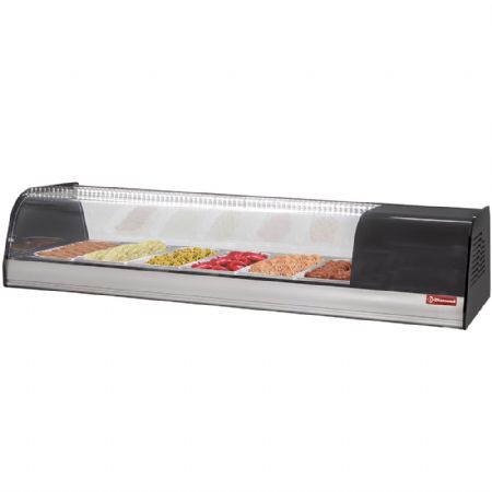Vitrine réfrigérée à tapas 6 bacs GN 1/3 positive 1380 mm - Diamond Promo - TR6-TP/R6