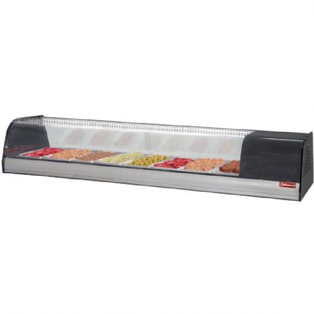 Vitrine à tapas réfrigérée 8 bacs GN 1/3 positive 1730 mm - Diamond Promo - TR8-TP/R6