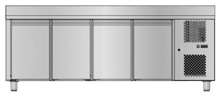 Table réfrigérée professionnelle positive 4 portes avec dosseret 420 L - Sofraca - TRG4P-2