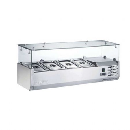 Saladette rfrigre avec vitre droite  poser +2 / +8C - 4xGN1/3