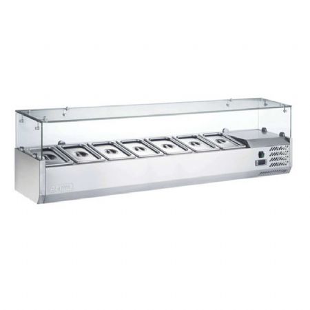 Saladette rfrigre avec vitre droite  poser +2 / +8C largeur 1500mm - 7xGN1/4