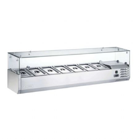 Saladette rfrigre avec vitre droite  poser +2 / +8C largeur 1600mm - 7xGN1/4