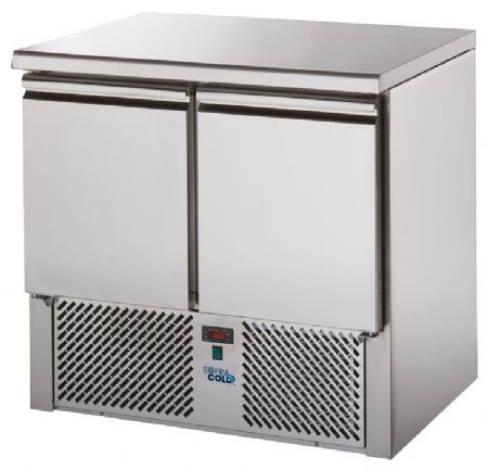Mini table réfrigérée professionnelle positive inox 2 portes 210 L - Sofraca - TRM2P-2