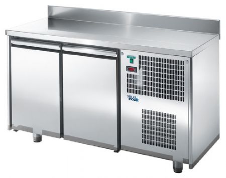 Table desserte réfrigérée professionnelle 2 portes positive avec dosseret 200 L - Sofraca - TRS2P