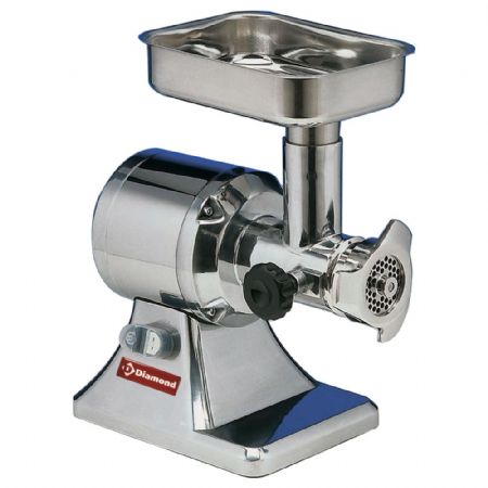 Hachoir à viande n°12 avec groupe en acier inox, production 80 kg/h, 380x220x430 mm - Diamond Promo - TS12/X