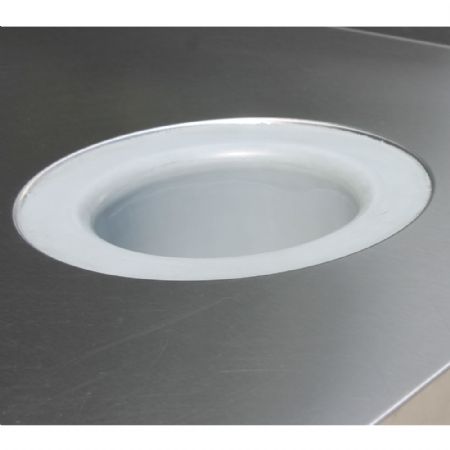 Table d'Entrée avec vide ordure et bord arrière relevé 1600x700x880/900(+100) mm - Diamond - TS1670D