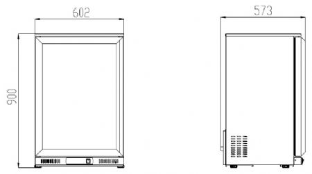 Arrière Bar - Noir -1 porte battante 600 x 500 x 900 mm - Skyrainbow - TSC1E90B