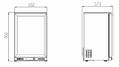 Arriere de bar noir 1 porte vitre battante - 138L