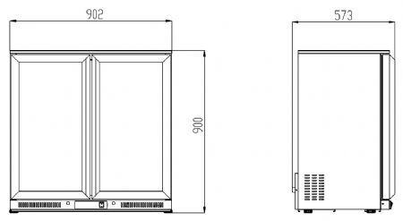 Arrière Bar - Noir-2 portes coulissantes 900 x 500 x 900 mm - Skyrainbow - TSC2E90BS