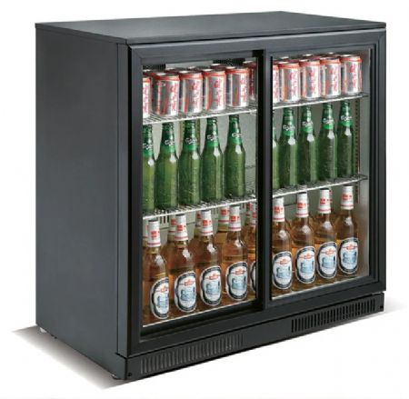 Arrière Bar - Noir-2 portes coulissantes 900 x 500 x 900 mm - Skyrainbow - TSC2E90BS