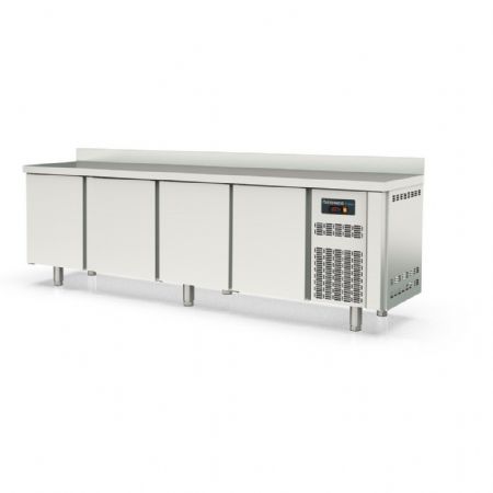 Table desserte réfrigérée positive 4 portes pleines 516 L avec dosseret - Coreco - TSR-250-S Table desserte réfrigérée positive 4 portes pleines 516 L avec dosseret - Coreco - TSR-250-S