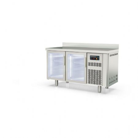 Table desserte réfrigérée positive 2 portes pleines avec dosseret 245 L - Coreco - TSRV-150-S