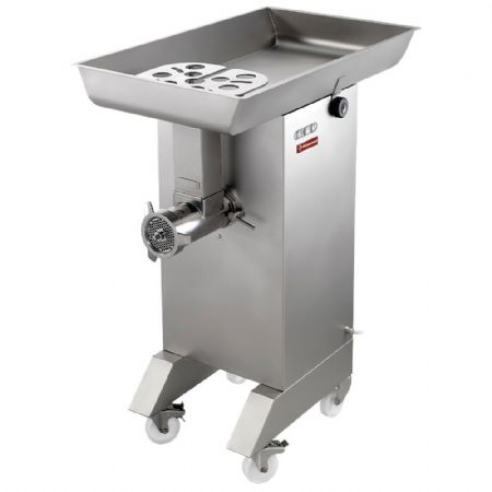 Hachoir en inox special hamburger  32 diamtre 4.5 mm 700 kg/h sur roues