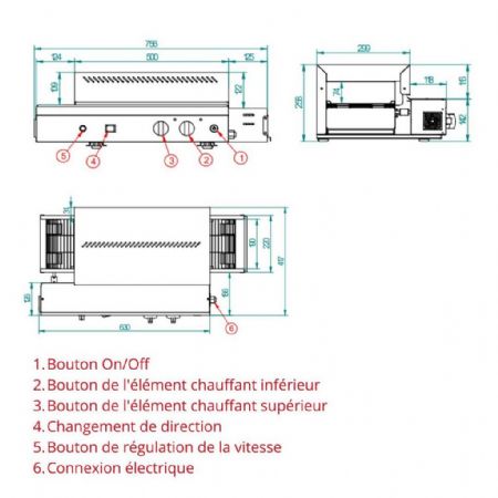 Toaster convoyeur inox capacité 650 toasts par heure monophasé - FM - TTH-3002