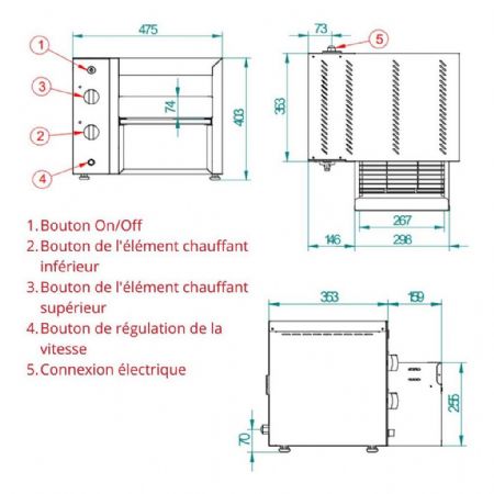 Toaster convoyeur inox capacité 950 toasts par heure - FM - TTV-2400