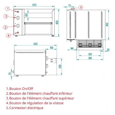 Toaster convoyeur inox capacité 1200 toasts/heure monophasé - FM - TTV-4000
