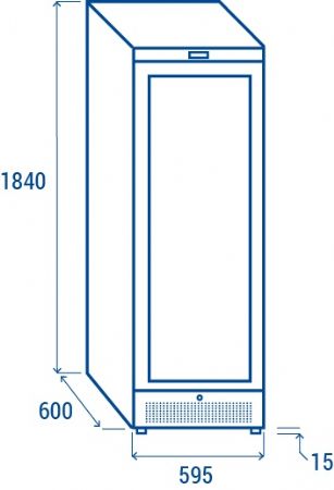 Cave à vin professionnelle noire 1 porte vitrée 350 L 6 clayettes +7/+18°C - Coolhead - TW 390B