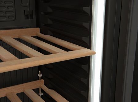 Cave à vin professionnelle noire 1 porte vitrée 350 L 6 clayettes en bois +7/+18°C - Coolhead - TW 390BL