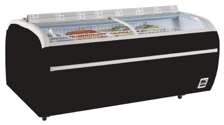 Congélateur horizontal supermarché noir 2 couvercles coulissants incurvés - Tefcold - TWIN 220B-F Congélateur horizontal supermarché noir 2 couvercles coulissants incurvés - Tefcold - TWIN 220B-F
