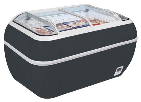Congélateur horizontal supermarché gris 2 couvercles coulissants incurvés - Tefcold - TWIN HEAD A-F Congélateur horizontal supermarché gris 2 couvercles coulissants incurvés - Tefcold - TWIN HEAD A-F
