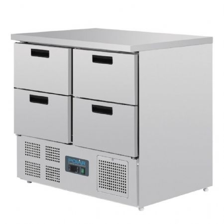 Table desserte réfrigérée positive 240 L 4 tiroirs compacte - Polar - U638
