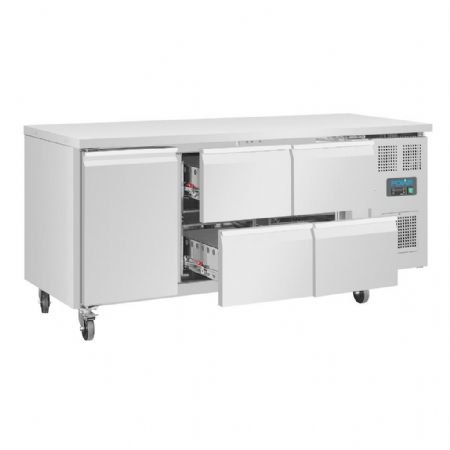 Table desserte réfrigérée positive 1 porte 4 tiroirs GN 358 L - Polar - UA020