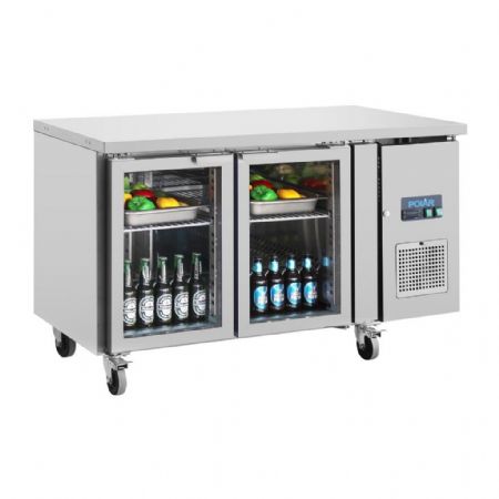 Table desserte réfrigérée positive 2 portes vitrées 205 L - Polar - UA023