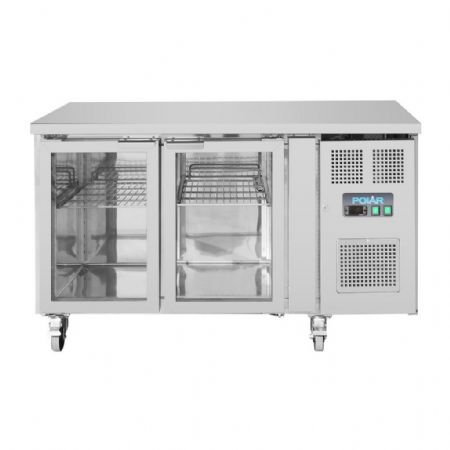 Table desserte réfrigérée positive 2 portes vitrées 205 L - Polar - UA023