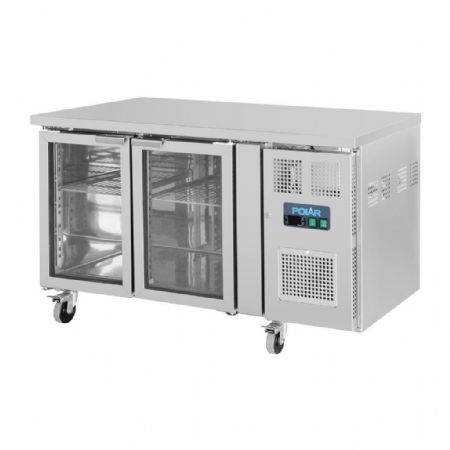 Table desserte réfrigérée positive 2 portes vitrées 205 L - Polar - UA023