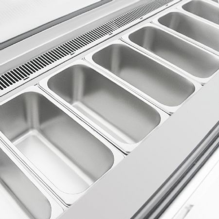 Vitrine  glace avec 6 bacs Napoli GN 1/3 - 149 litres