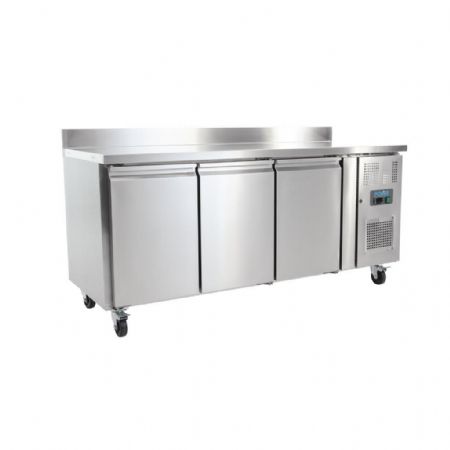 Table desserte réfrigérée positive 417 L 3 portes avec dosseret - Polar - UA065