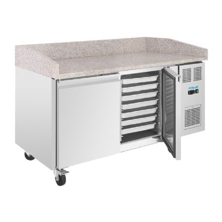 Comptoir  pizza 2 portes avec dessus en granit  428 litres