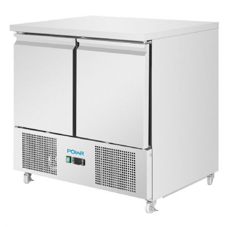 Table rfrigre en inox deux portes battantes de 2  8C - 257 litres