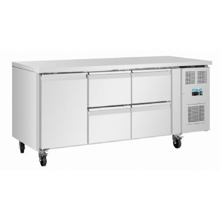 Table rfrigre en inox 1 porte et 4 tiroirs de -2  8C - 465L