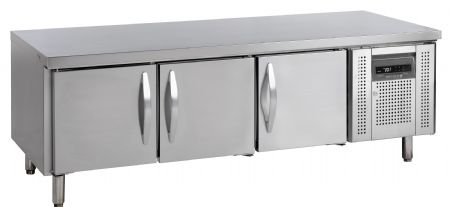 Sous-comptoir GN1/1 - 3 portes inox 262 L -2 à +8 °C - Tefcold - UC5310