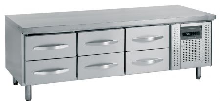 Sous-comptoir GN1/1 inox 262 L +2 à +8 °C - Tefcold - UC5360