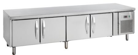 Sous-comptoir GN1/1 - 4 portes inox 350 L -2 à +8 °C - Tefcold - UC5410
